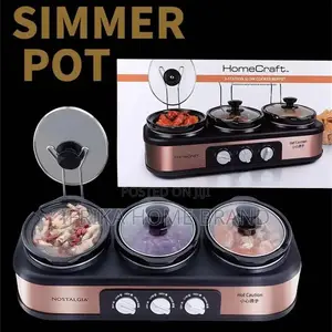 Three Head Stew Pot Automatic Slow Cooker Stainless Steel