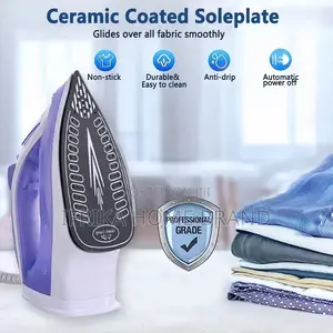 Steam Iron for Clothes With Non-Stick Soleplate