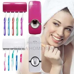 Toothbrush Holder Wall Mount Toothpaste Dispenser Rack