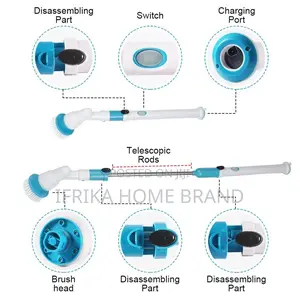 3 in 1 Bathroom and Tile Brush Electric Spin Scrubber