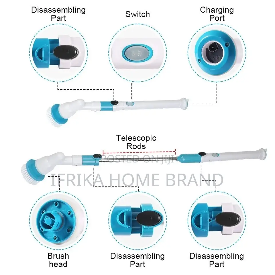 3 in 1 Bathroom and Tile Brush Electric Spin Scrubber