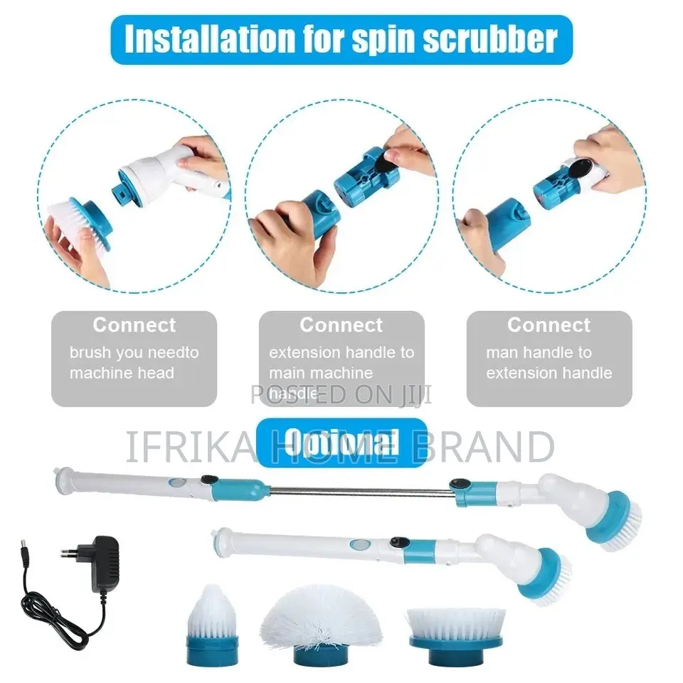 3 in 1 Bathroom and Tile Brush Electric Spin Scrubber