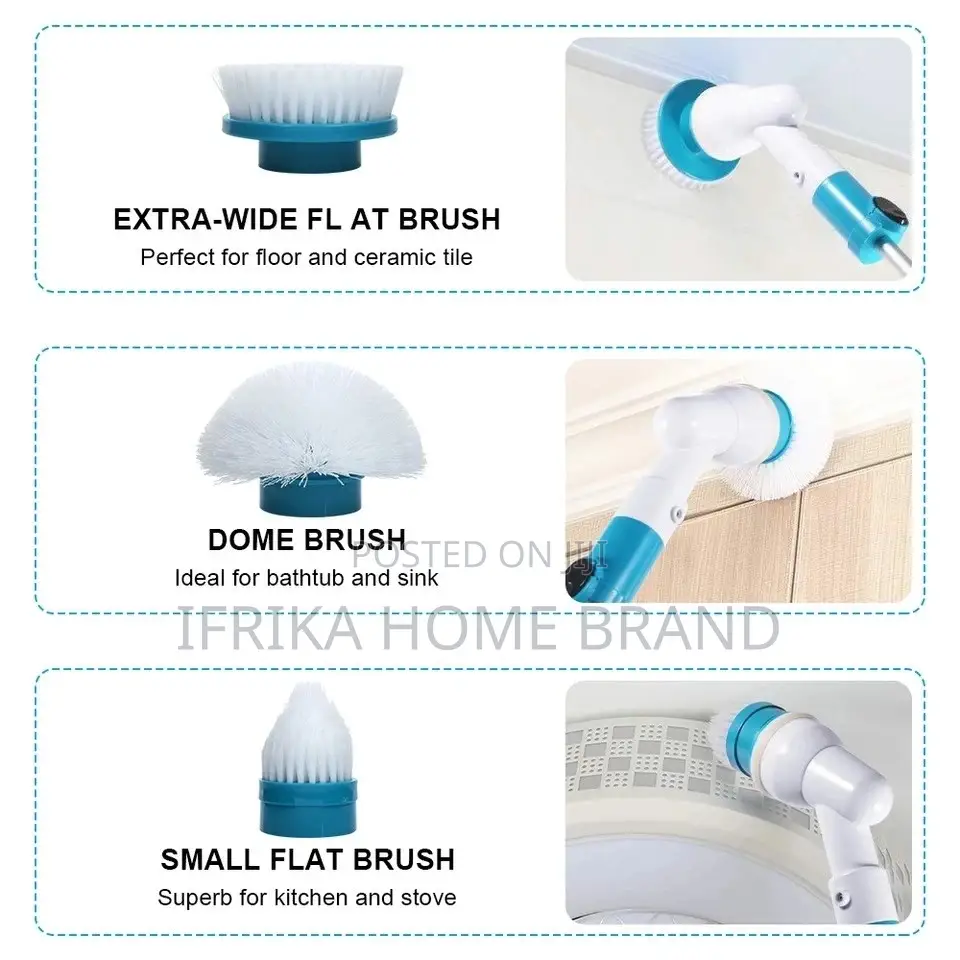 3 in 1 Bathroom and Tile Brush Electric Spin Scrubber