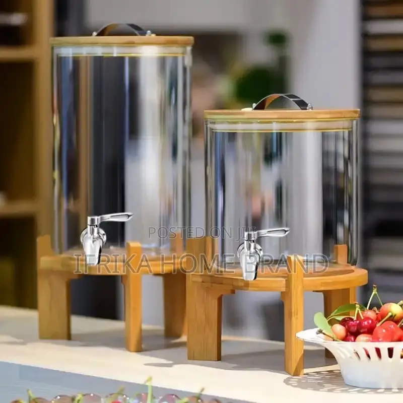 5L Glass Drink Dispenser With Tap Glass Beverage Dispenser