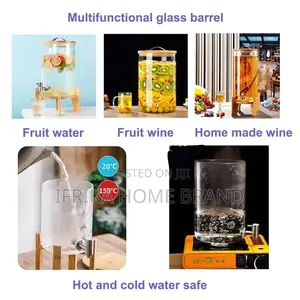 5L Glass Drink Dispenser With Tap Glass Beverage Dispenser