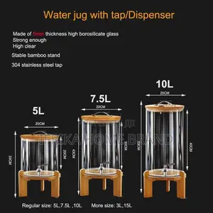 5L Glass Drink Dispenser With Tap Glass Beverage Dispenser