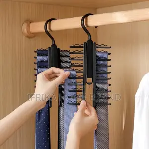 Tie Hanger Rotatable Necktie Storage Rack Wardrobe Organizer
