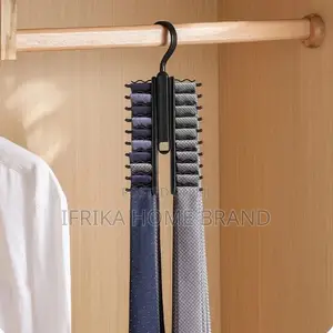 Tie Hanger Rotatable Necktie Storage Rack Wardrobe Organizer