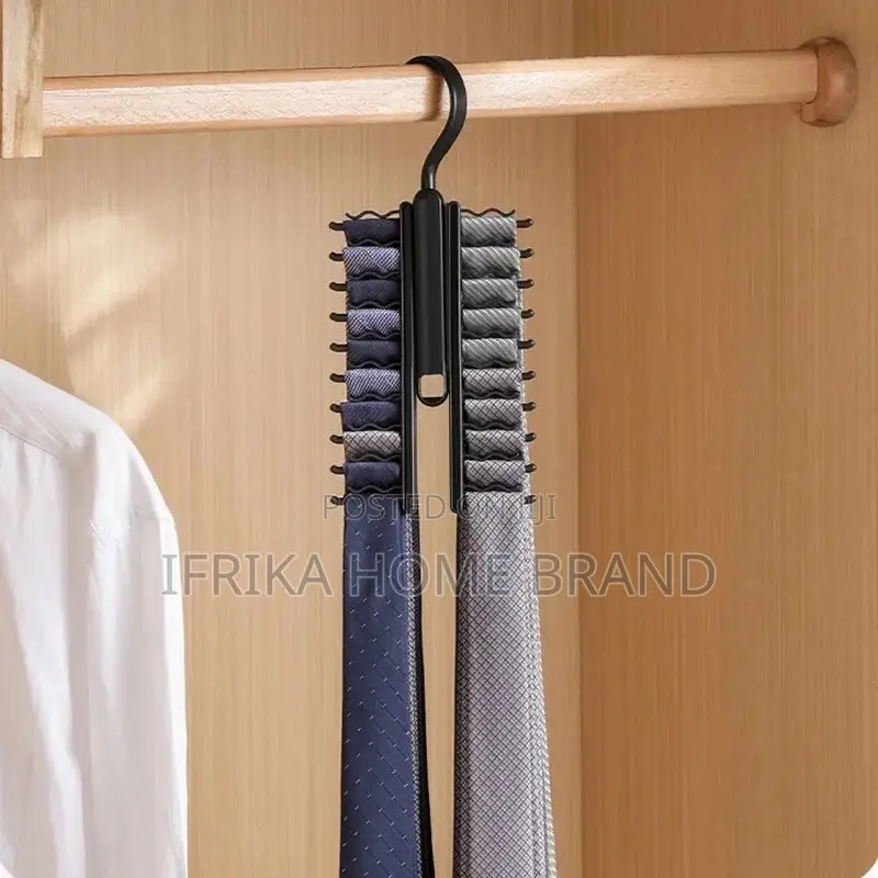 Tie Hanger Rotatable Necktie Storage Rack Wardrobe Organizer