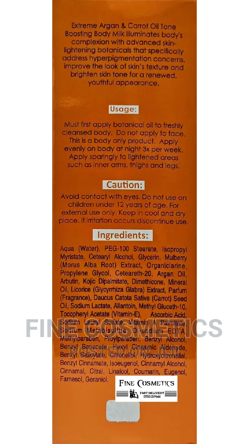Original MAKARI Toning Body Milk Lotion Wiz Argan+Carrot Oil