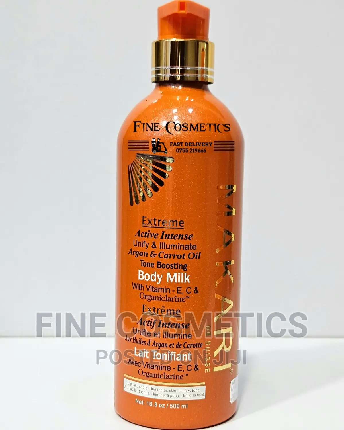Original MAKARI Toning Body Milk Lotion Wiz Argan+Carrot Oil