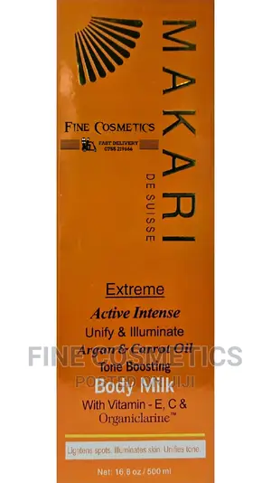 Original MAKARI Toning Body Milk Lotion Wiz Argan+Carrot Oil