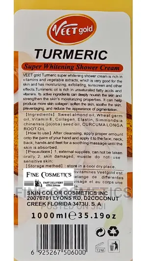 Veet Gold 7days Turmeric Whitening Shower Cream Shower Gel.