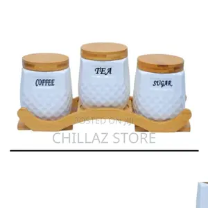 Sugar, Tea and Coffee Canisters.