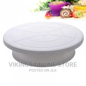 Turntable Rotating Anti-Skid Cake Decorating Stand,White