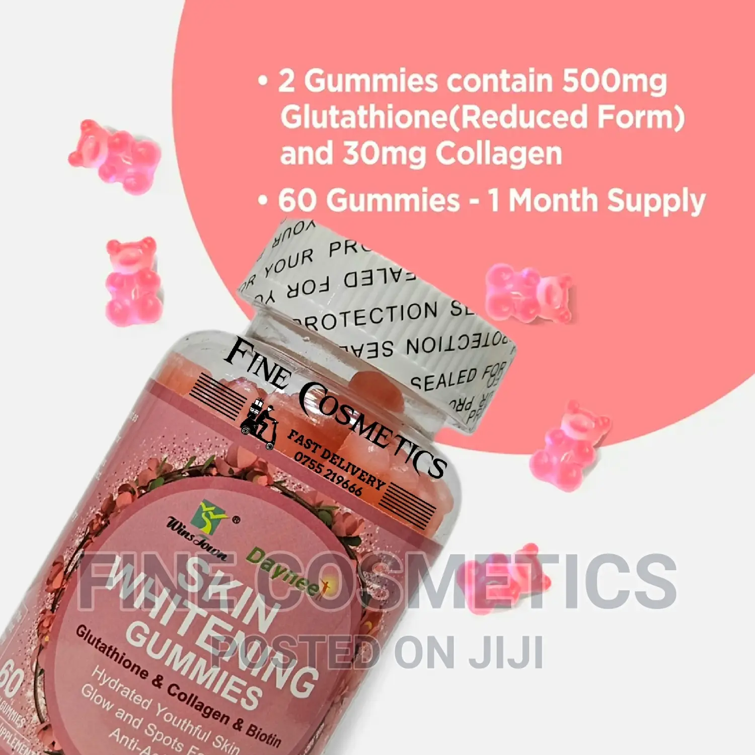 Health Bright Skin Whitening Chewing Gummies Wiz Glutathione