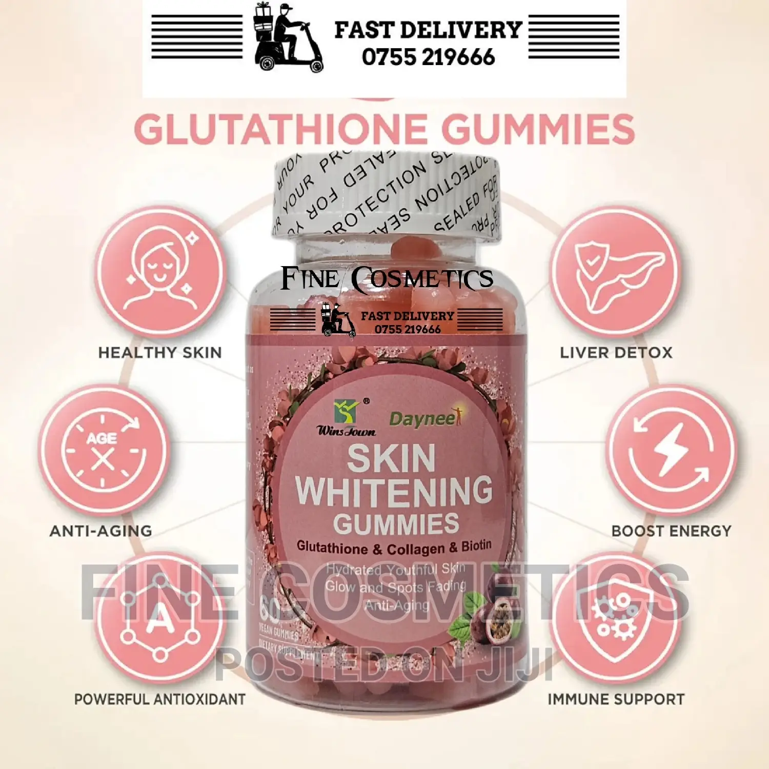 Health Bright Skin Whitening Chewing Gummies Wiz Glutathione