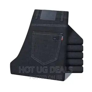 Men's Casual Straight Jeans Trouser - Black