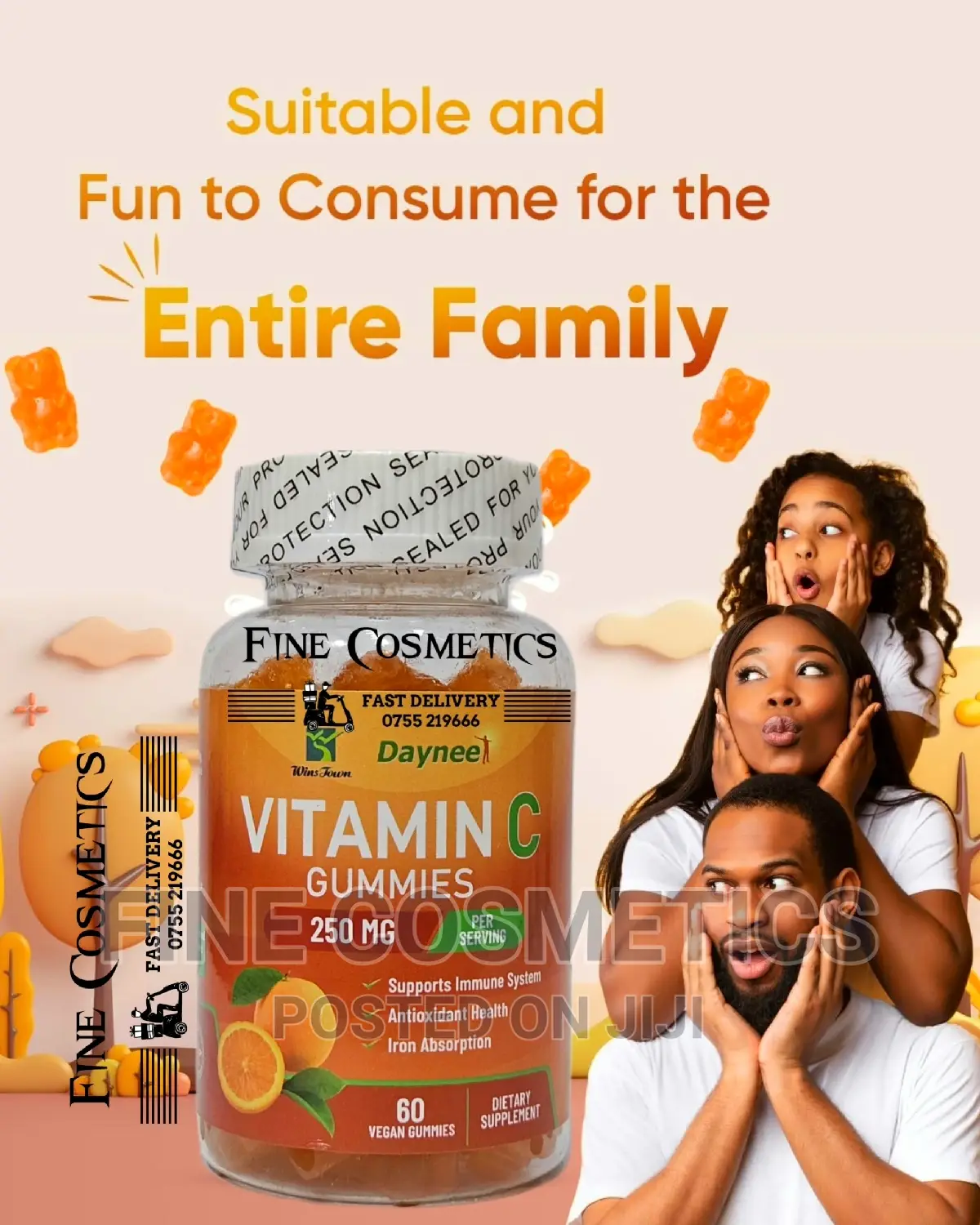 Health Bright Skin Immune System Support Vitamin C Gummies