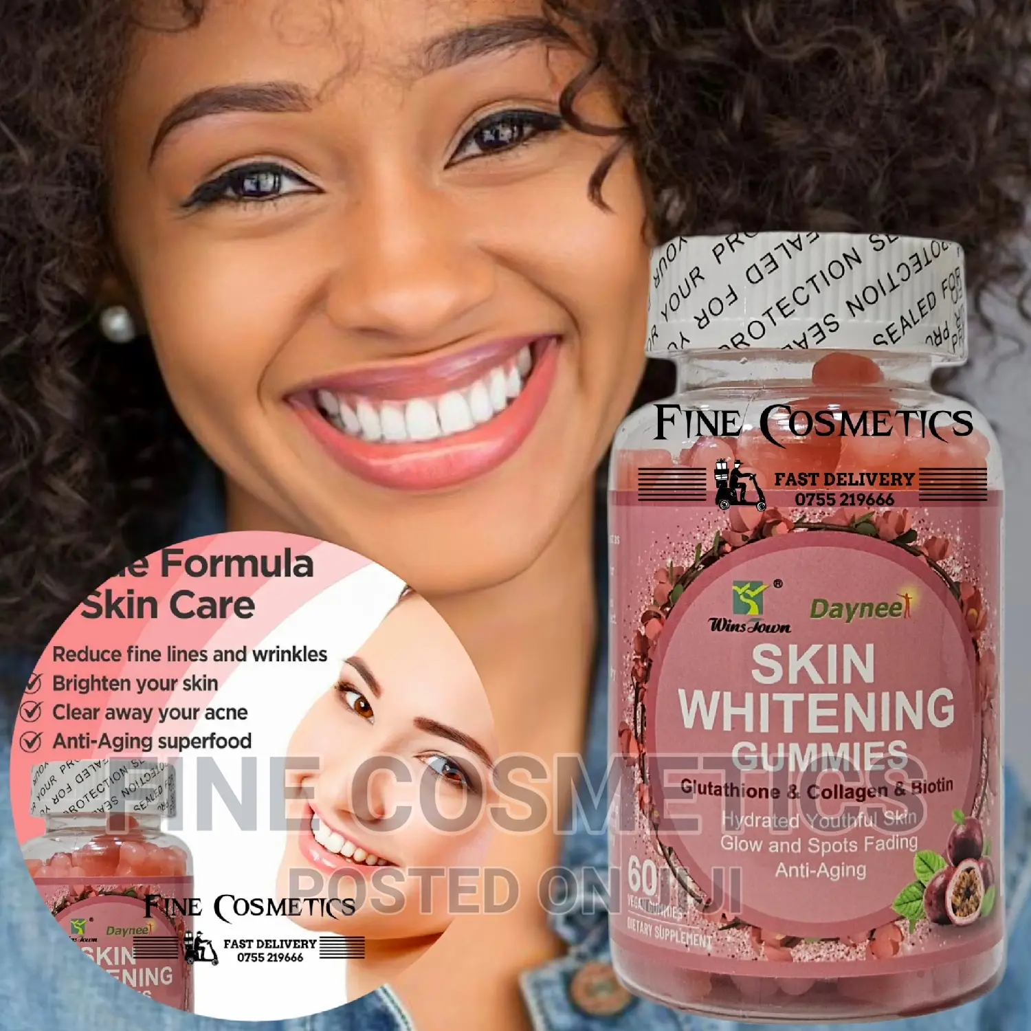 Health Bright Skin Whitening Chewing Gummies Wiz Glutathione