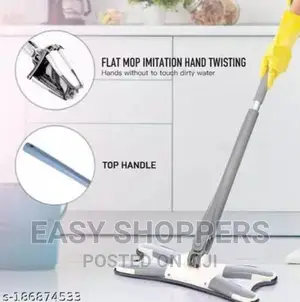 Hands-Free Squeeze Microfiber Flat Mop 360° Flexible Head