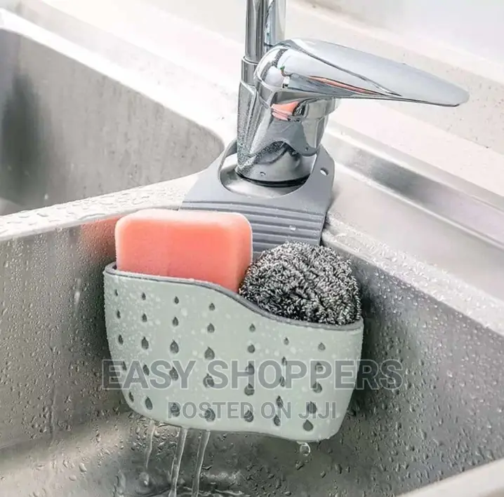 3pcs Sink Sponge Holder Caddy With Strap Hanging Soap Holder