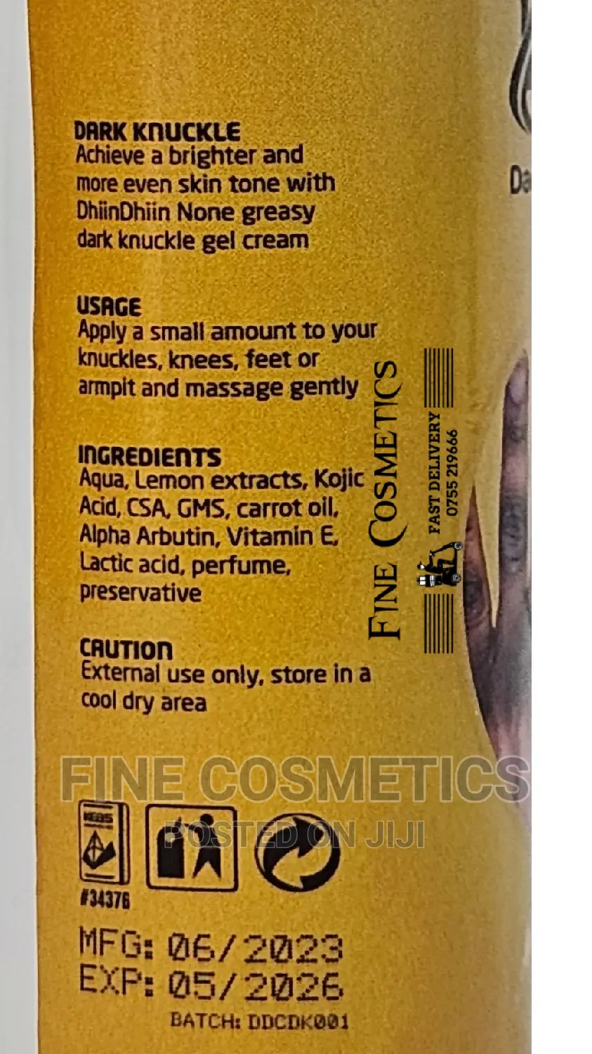 DHIIN DHIIN Original Dark Knuckles Remover Gel Cream.