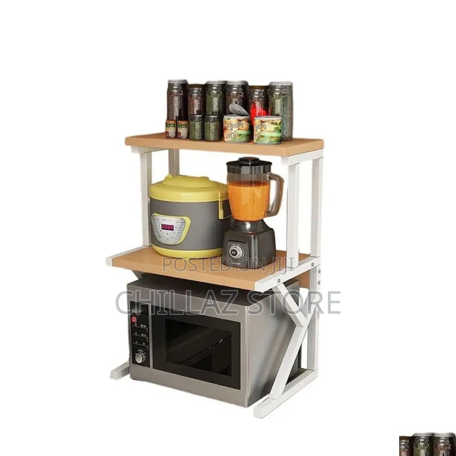 2 Tier Multifunctional Wooden Microwave Oven Rack.