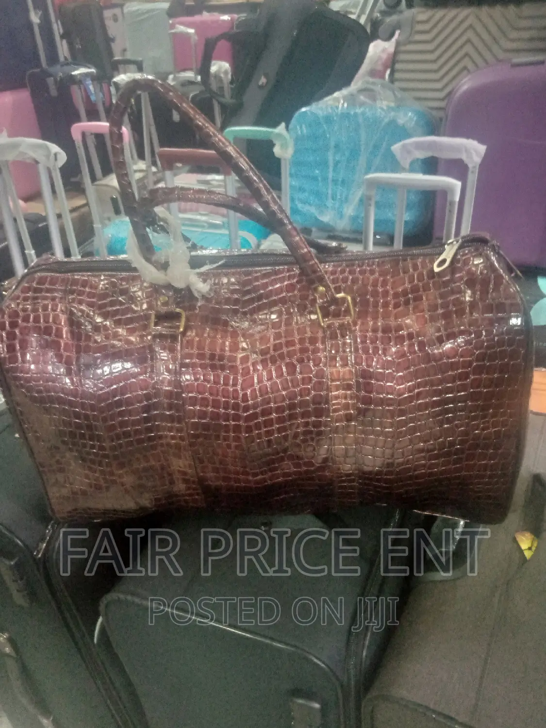 Original Leather Safari Hand Bag.Medium.( Brown)