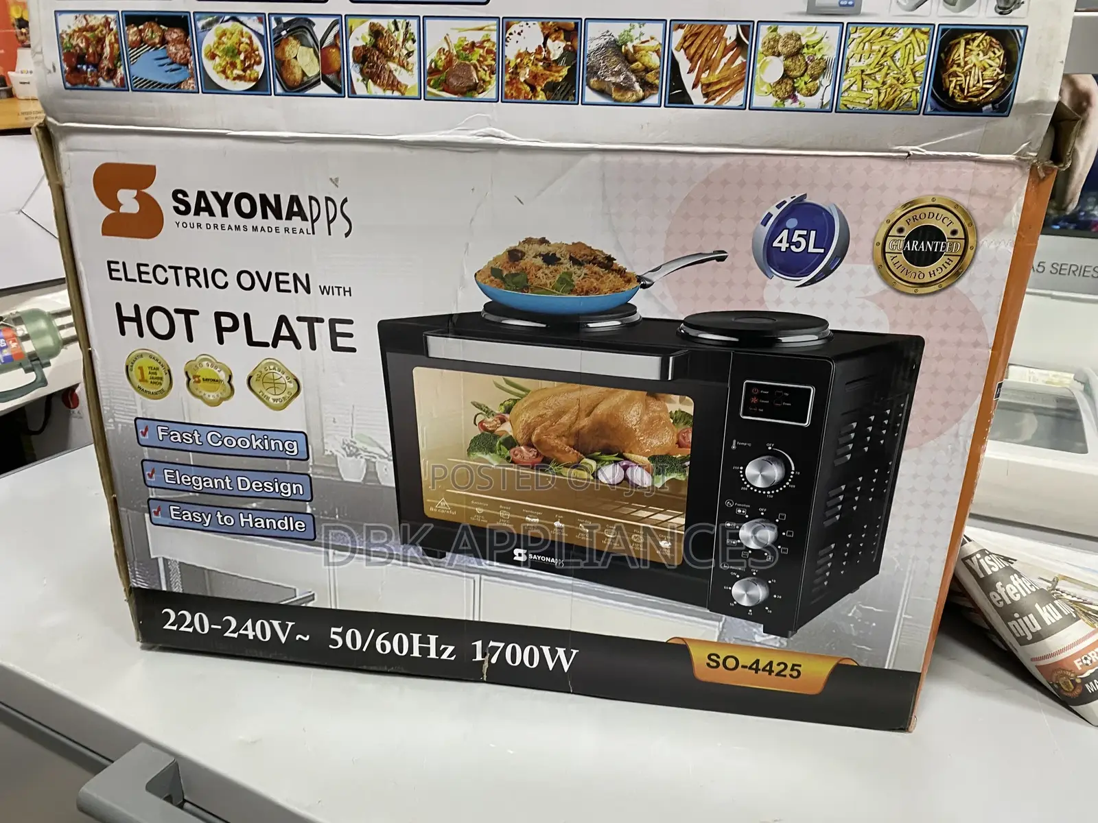 Sayona Electric Oven With Hot Plate 1700W