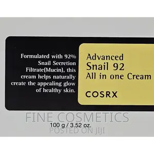 Advanced Snail 92 All on One COSRX Snail Skin Repair Cream.