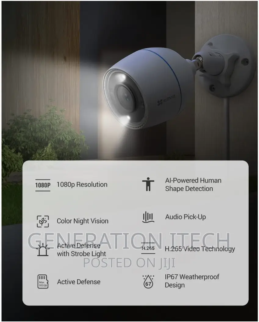 Ezviz H3c Color Wi-Fi Smart Home Camera Outdoor