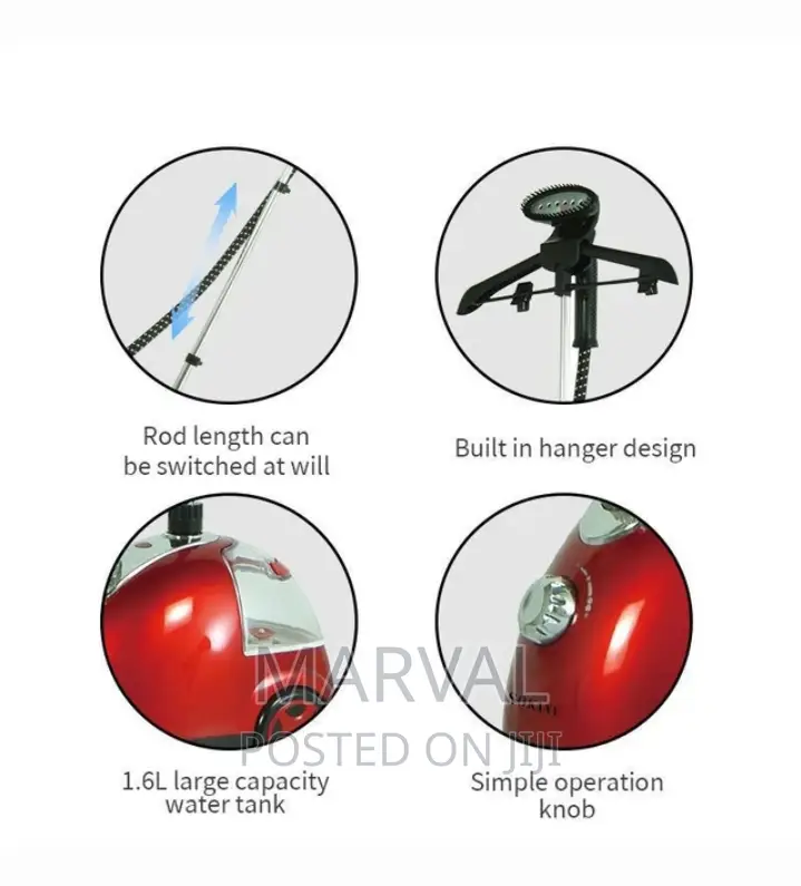 Garment Steamer With Roll Wheels ,1.6L Water Tank