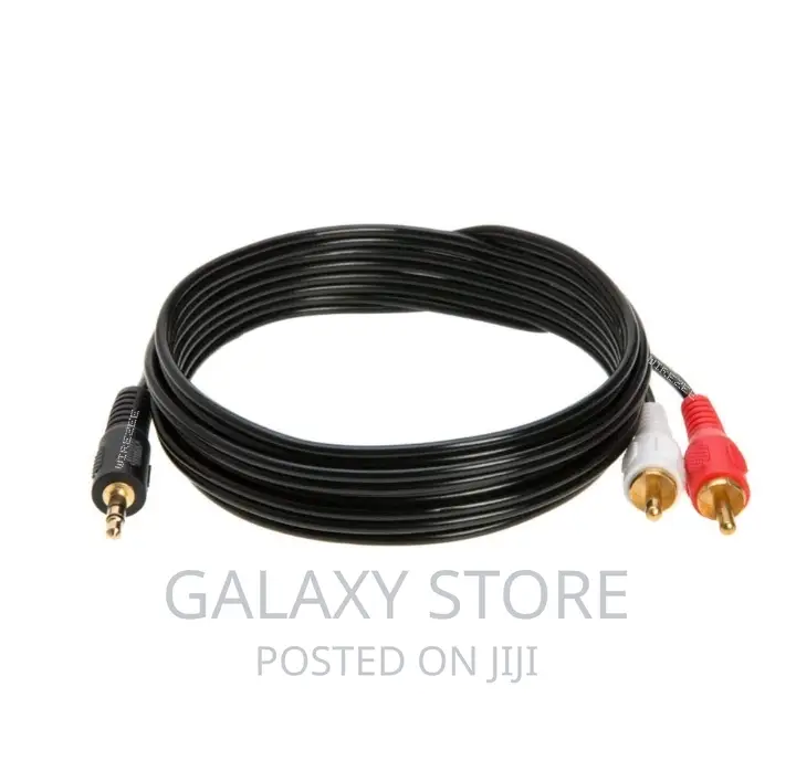 5m 3.5mm Aux Male Audio to 2 RCA Banana Stereo Cable
