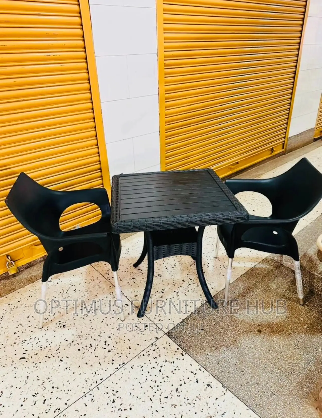 Black Chairs and Table