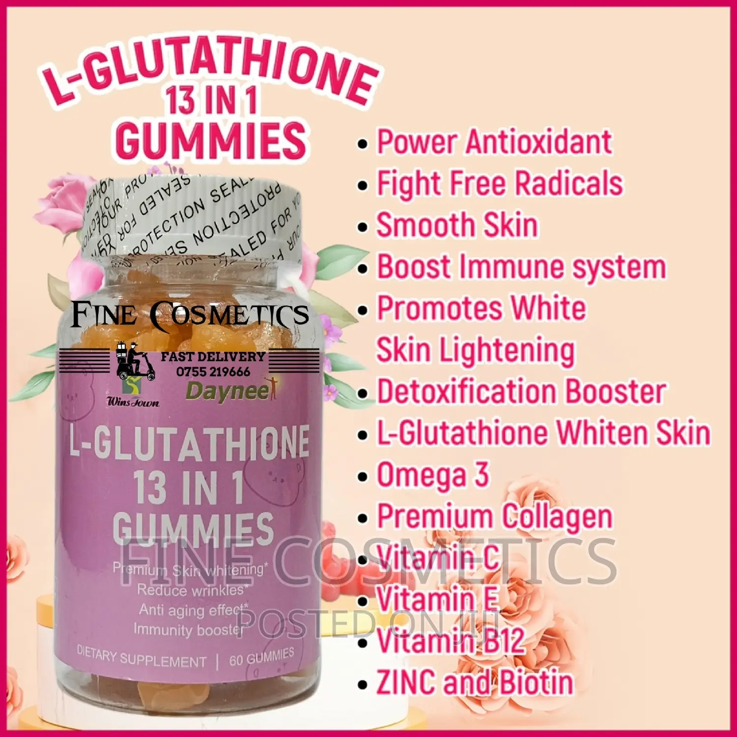 L-glutathione 13-in- 1 Anti-aging Health Bright Skin Gummies