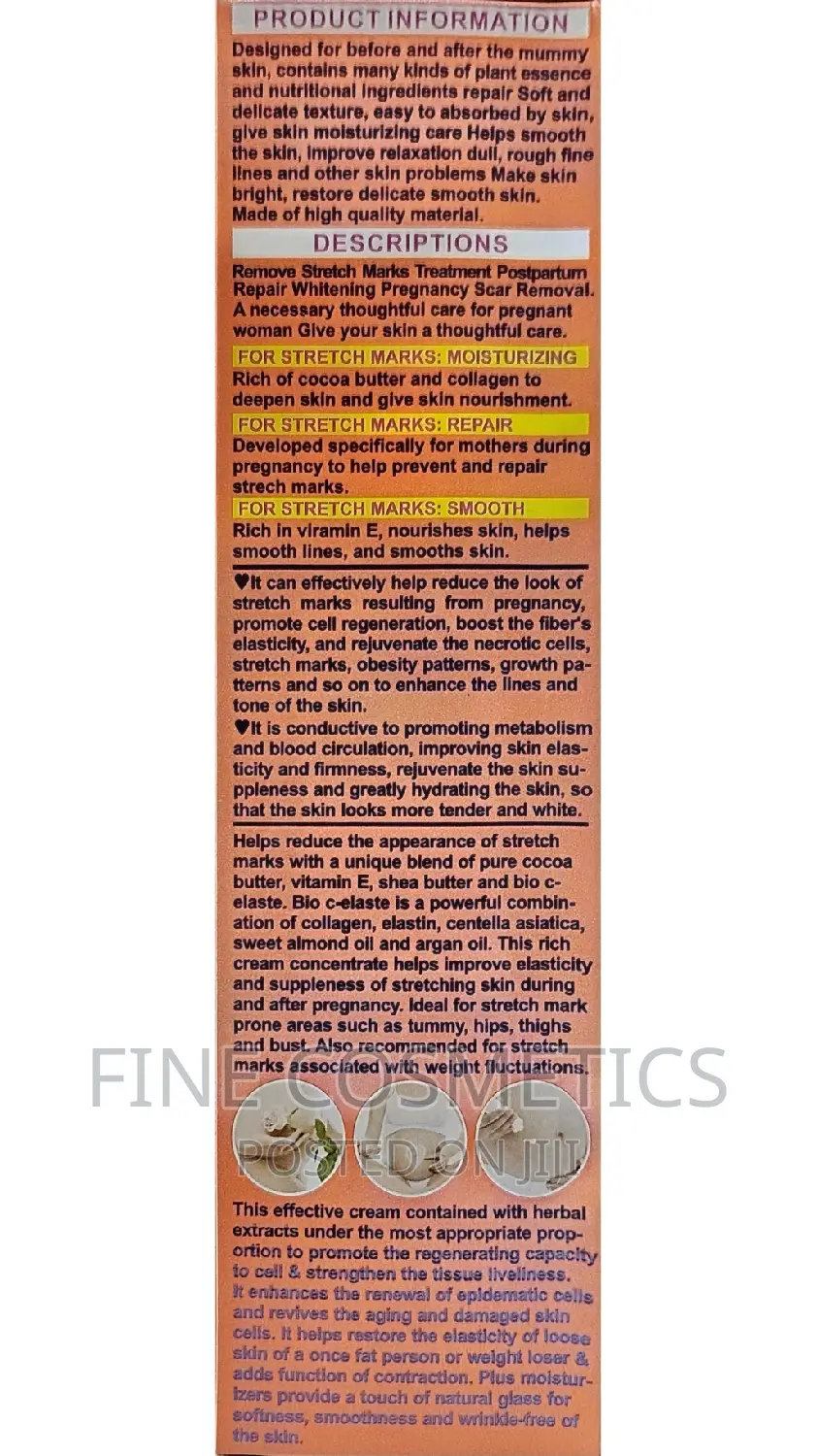 STRETCH MARKS REMOVER MASSAGE CREAM By Fruit Of The Wokoli.