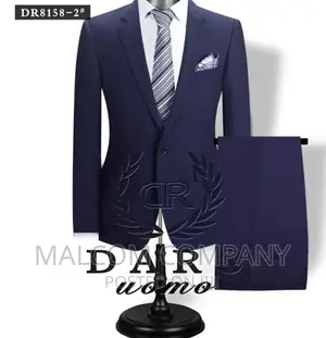 Navy Blue Men Suit 2 PCS