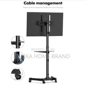 Movable Mobile TV Cart Trolley Stand Adjustable With Wheels