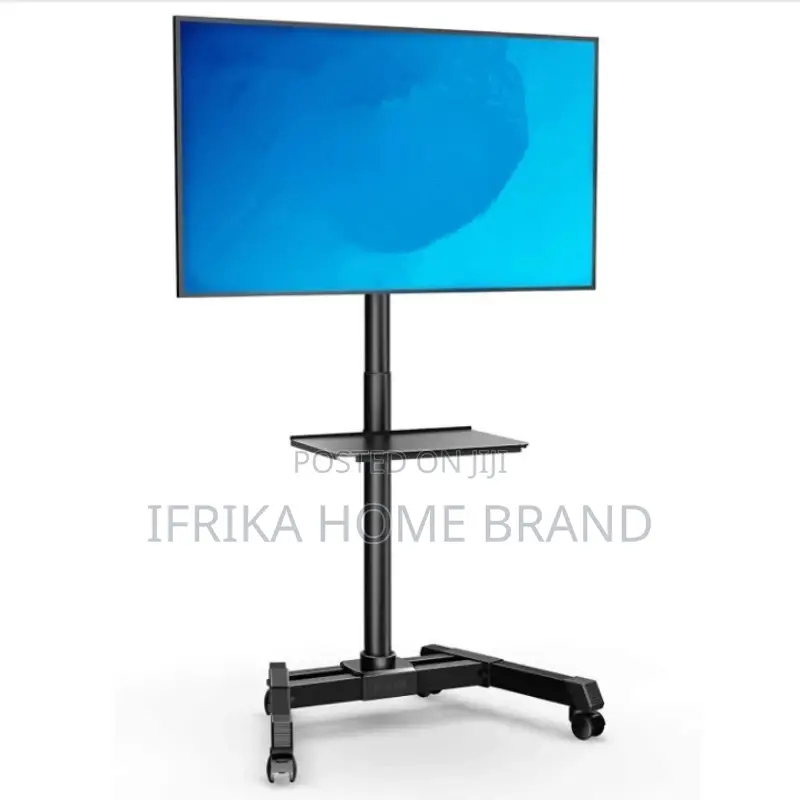 Movable Mobile TV Cart Trolley Stand Adjustable With Wheels