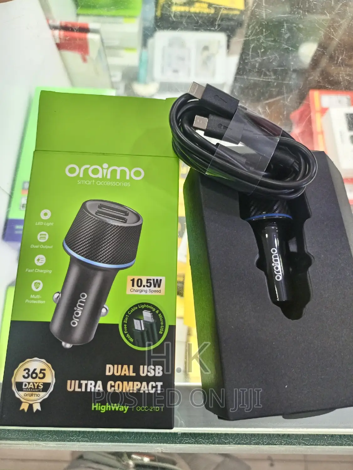 2in1 Araimo 10.5W(High Way) Dual USB Car Charger