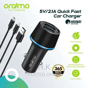 2in1 Araimo 10.5W(High Way) Dual USB Car Charger
