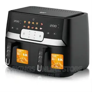 RAF 12L Digital Air Fryer Cooker Dual Baskets -Black