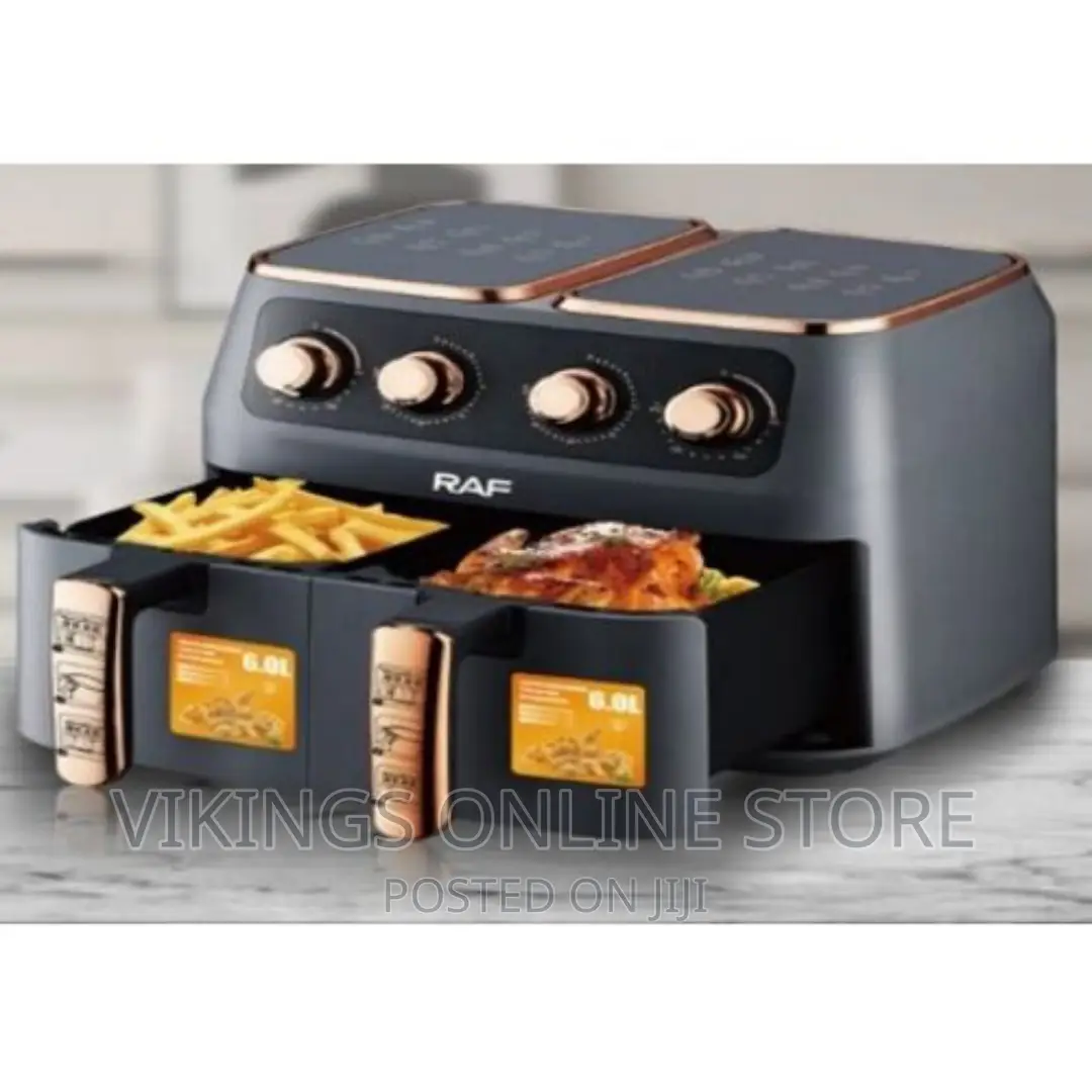 6L + 6L Double Bowl Air Fryer Black