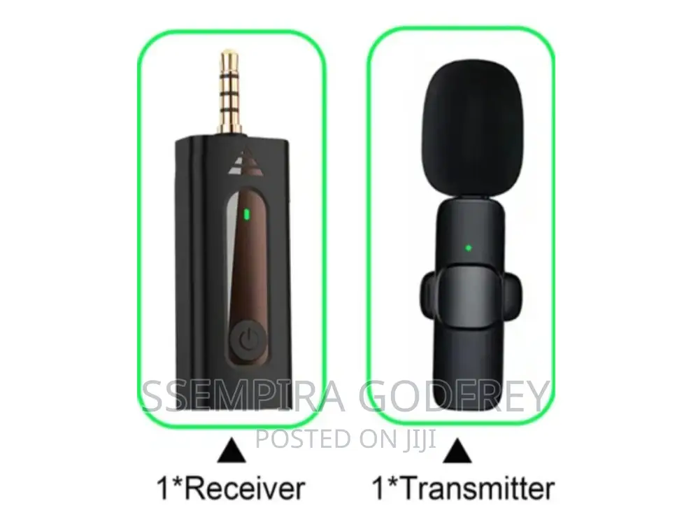 Black Modern Duo Wireless Microphone
