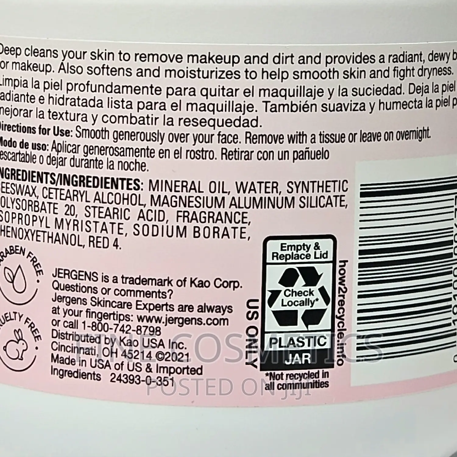 Original Jergens Face Cream All Purpose Softening Cream 425g