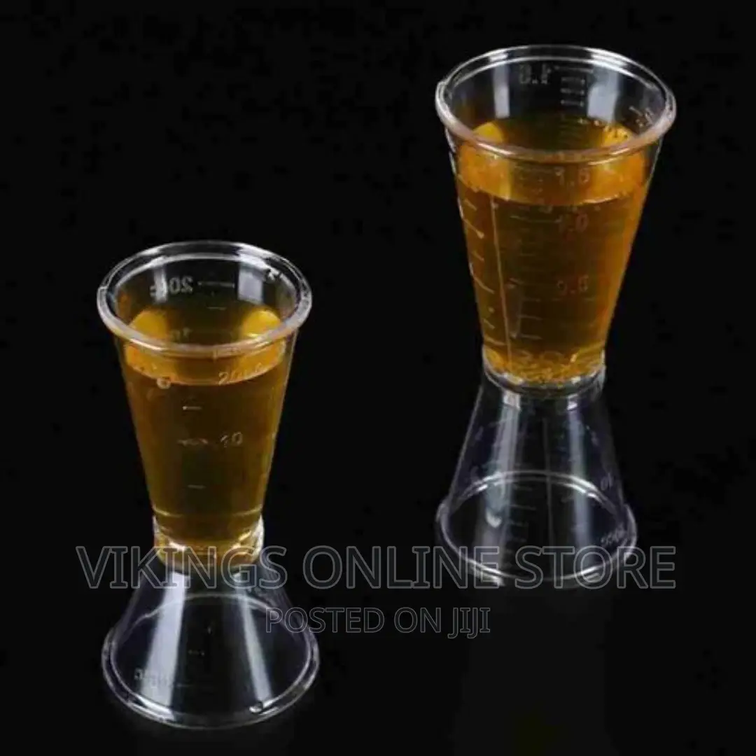 2 Pc 40cc Double Acrylic Jigger Cocktail Shot Glasses Cup