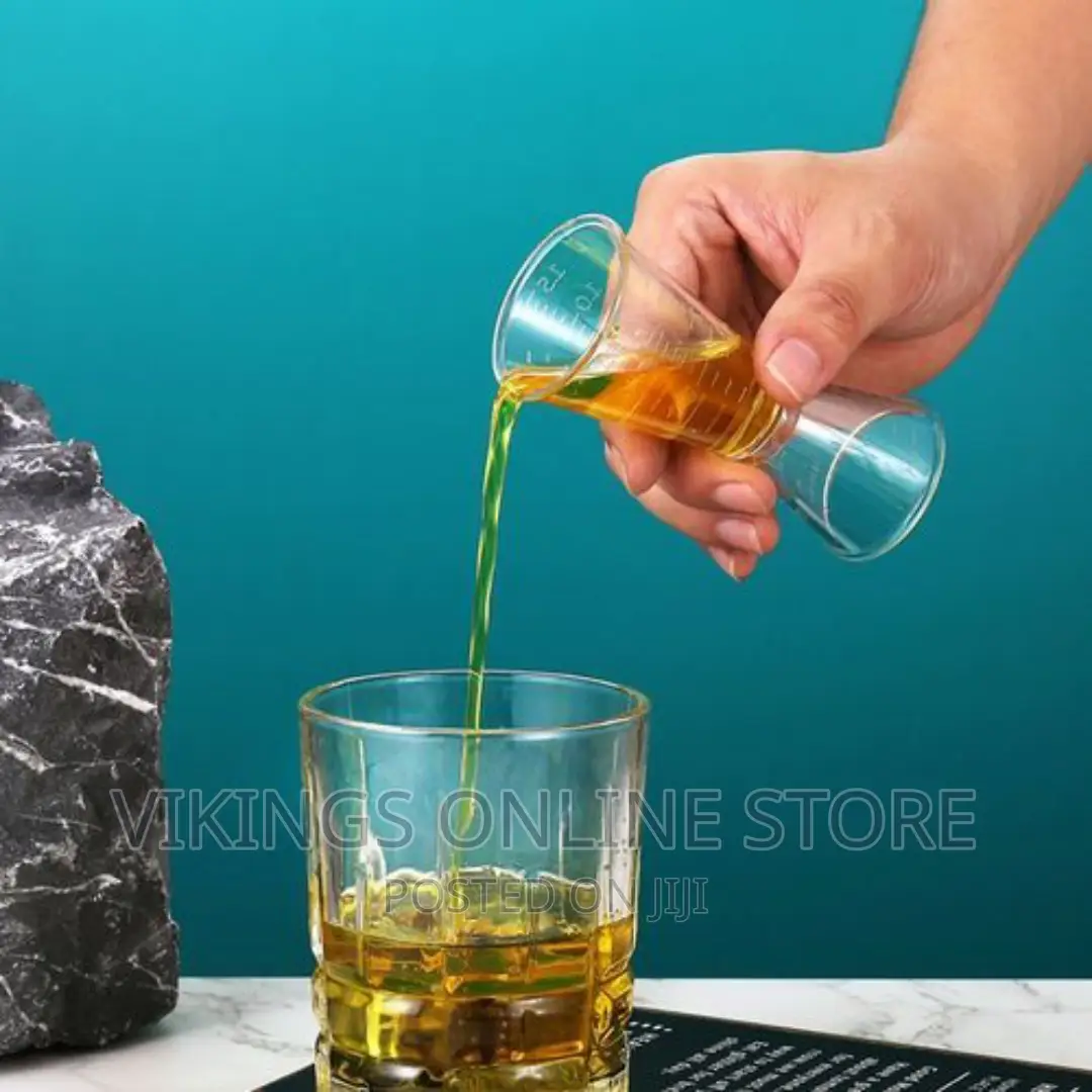 2 Pc 40cc Double Acrylic Jigger Cocktail Shot Glasses Cup