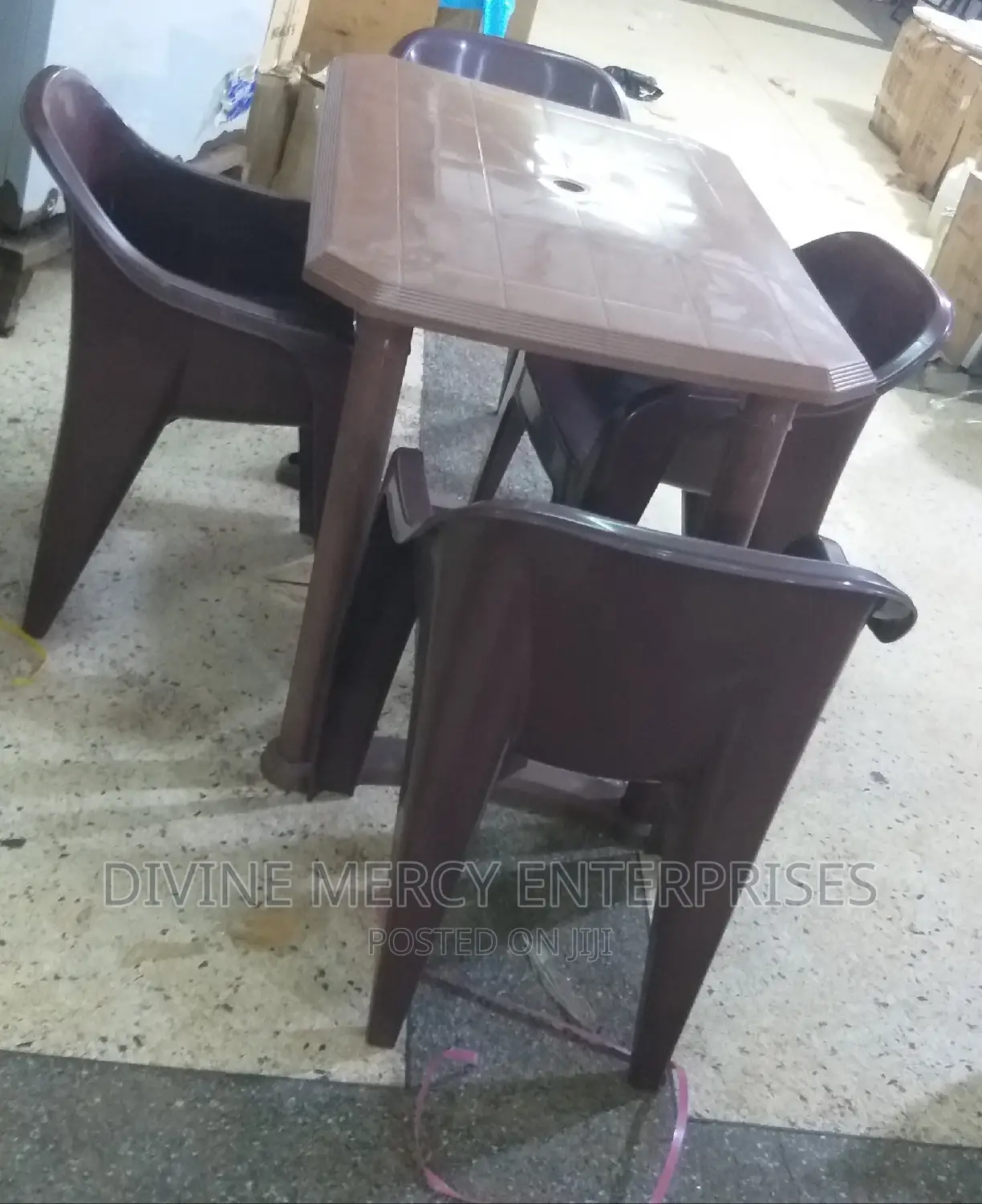 High Classic Rectangular Table and Chairs