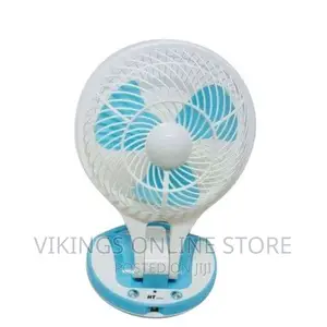 Photo - Rechargeable Table Fan - White,Blue